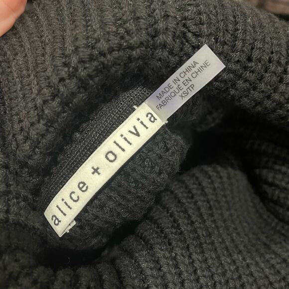 Alice + Olivia Izetta Open Shoulder Turtleneck in Black Size XS - Picture 7 of 11